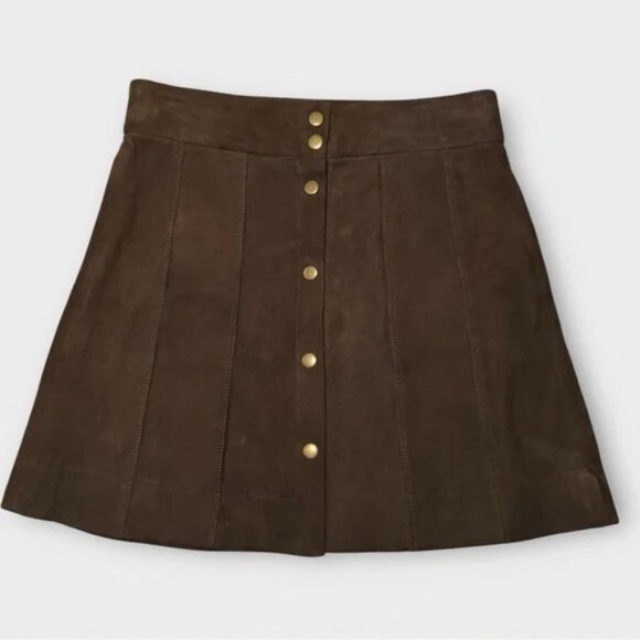 Frame Le Paneled Suede Mini Skirt 29 $549 - Picture 2 of 11